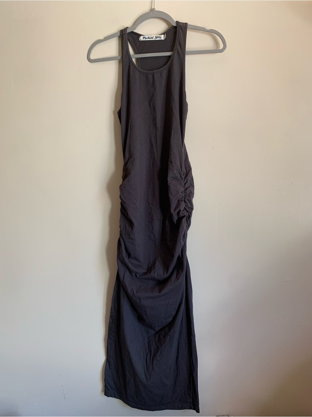 Michael Stars Maxi Fitted Dress Women Size Large Summer Dresses Black Heather